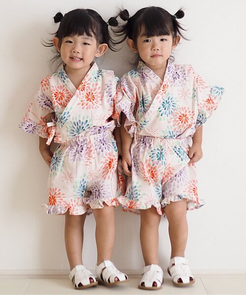 BREEZE(ブリーズ)の「【すっぽり着られる】フリル甚平_ジュニア対応(浴衣・キッズ・レッド/ピンク/ネイビー・80/90/100/110/120/130/140)」の13枚目の写真