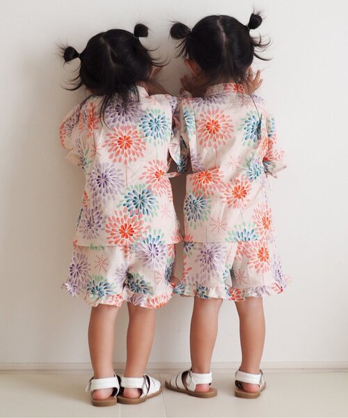 BREEZE(ブリーズ)の「【すっぽり着られる】フリル甚平_ジュニア対応(浴衣・キッズ・レッド/ピンク/ネイビー・80/90/100/110/120/130/140)」の14枚目の写真