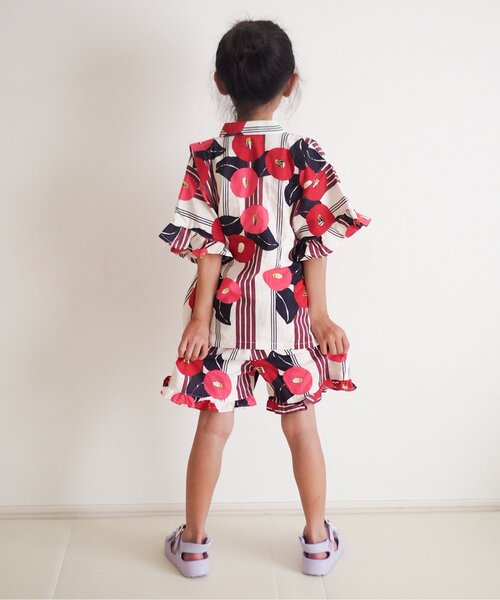 BREEZE(ブリーズ)の「【すっぽり着られる】フリル甚平_ジュニア対応(浴衣・キッズ・レッド/ピンク/ネイビー・80/90/100/110/120/130/140)」の17枚目の写真