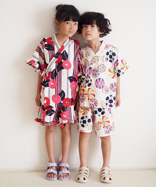 BREEZE(ブリーズ)の「【すっぽり着られる】フリル甚平_ジュニア対応(浴衣・キッズ・レッド/ピンク/ネイビー・80/90/100/110/120/130/140)」の18枚目の写真