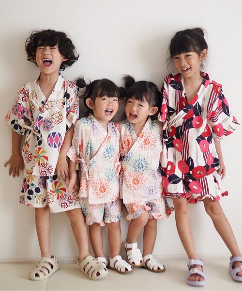 BREEZE(ブリーズ)の「【すっぽり着られる】フリル甚平_ジュニア対応(浴衣・キッズ・レッド/ピンク/ネイビー・80/90/100/110/120/130/140)」の8枚目の写真