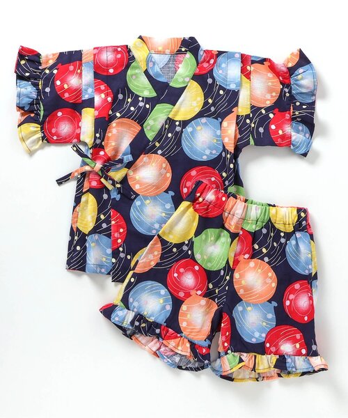 BREEZE(ブリーズ)の「【すっぽり着られる】フリル甚平_ジュニア対応(浴衣・キッズ・レッド/ピンク/ネイビー・80/90/100/110/120/130/140)」の9枚目の写真