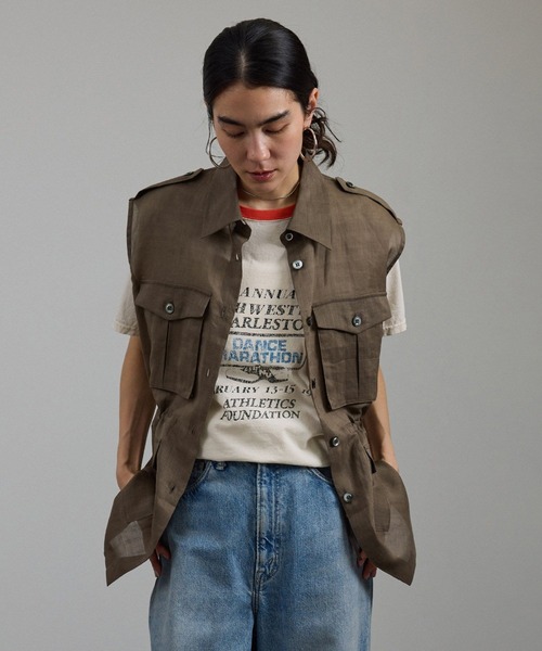 セール】シアーリネンミリタリージレ（ベスト）｜SALON adam et