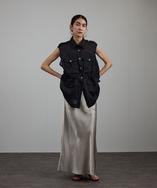 【新品】SALON adam et rope' シアーリネン　ミリタリージレ SALON adam et ropé(サロン アダム エ ロペ) / シアーリネン