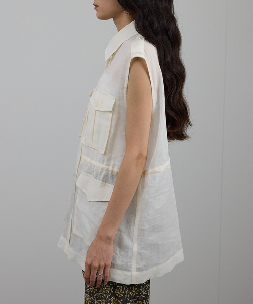 セール】シアーリネンミリタリージレ（ベスト）｜SALON adam et rope