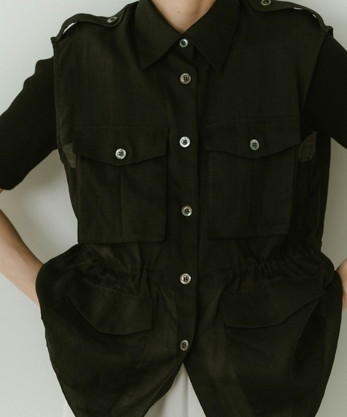 セール】シアーリネンミリタリージレ（ベスト）｜SALON adam et rope
