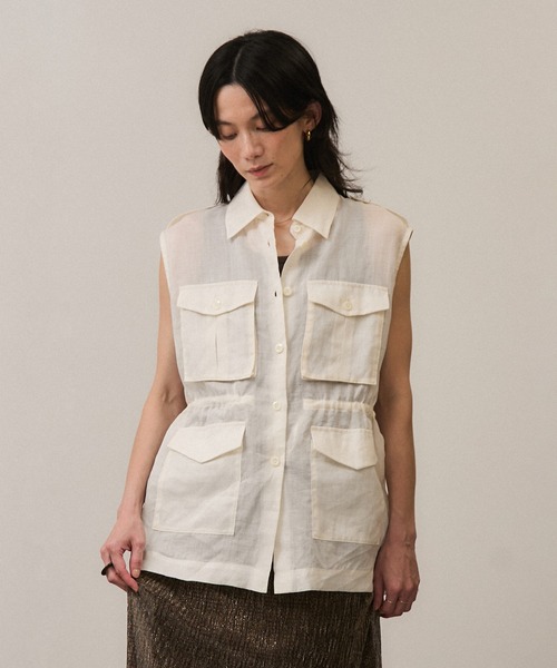 【新品】SALON adam et rope' シアーリネン　ミリタリージレ SALON adam et rope'｜シアーリネンミリタリージレ | Rakuten