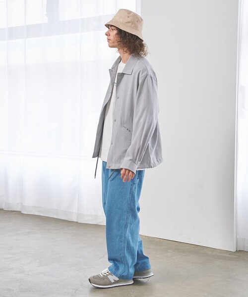 J.PRESS YORK STREET(ジェイプレスヨークストリート)の「【UNISEX】リネンライク コーチジャケット(ブルゾン・メンズ・ブラウン系/ライトグレー系/ブラック系・SMALL/MEDIUM/LARGE)」の4枚目の写真