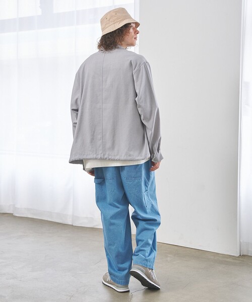 J.PRESS YORK STREET(ジェイプレスヨークストリート)の「【UNISEX】リネンライク コーチジャケット(ブルゾン・メンズ・ブラウン系/ライトグレー系/ブラック系・SMALL/MEDIUM/LARGE)」の5枚目の写真