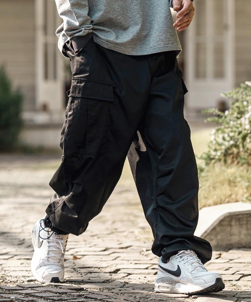 qmile カーゴパンツ mp13624- TCツイル裾ゴムストッパーカーゴパンツ（カーゴパンツ