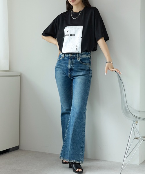 Fizz(フィズ)の「冷感鹿の子 箔プリントTシャツ(Tシャツ/カットソー・レディース・ホワイト×シルバー/ブラック×シルバー/ホワイト×ゴールド・M)」の16枚目の写真
