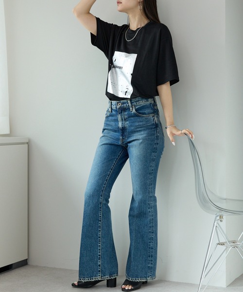 Fizz(フィズ)の「冷感鹿の子 箔プリントTシャツ(Tシャツ/カットソー・レディース・ホワイト×シルバー/ブラック×シルバー/ホワイト×ゴールド・M)」の17枚目の写真