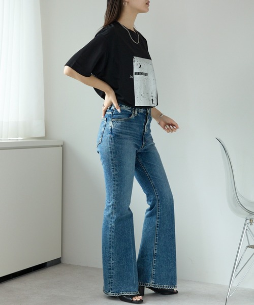 Fizz(フィズ)の「冷感鹿の子 箔プリントTシャツ(Tシャツ/カットソー・レディース・ホワイト×シルバー/ブラック×シルバー/ホワイト×ゴールド・M)」の19枚目の写真