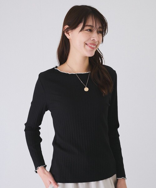 Jayro(ジャイロ)の「ランダムテレコ配色メロープルオーバー(Tシャツ/カットソー・レディース・ブラック/ホワイト系その他2/ホワイト系その他・M)」の4枚目の写真