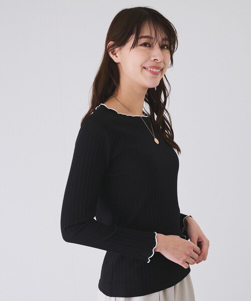 Jayro(ジャイロ)の「ランダムテレコ配色メロープルオーバー(Tシャツ/カットソー・レディース・ブラック/ホワイト系その他2/ホワイト系その他・M)」の5枚目の写真