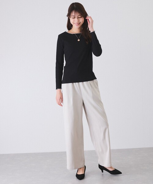 Jayro(ジャイロ)の「ランダムテレコ配色メロープルオーバー(Tシャツ/カットソー・レディース・ブラック/ホワイト系その他2/ホワイト系その他・M)」の7枚目の写真