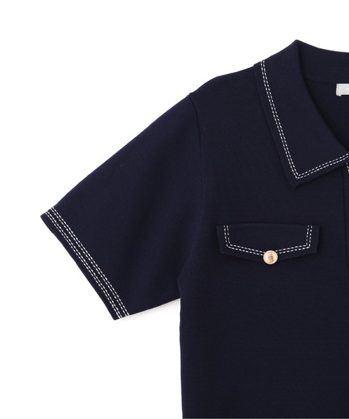 JILL by JILL STUART(ジルバイジルスチュアート)の「◇ステッチポロニット(ニット/セーター・レディース・ホワイト/ミント/ネイビー・FREE)」の18枚目の写真