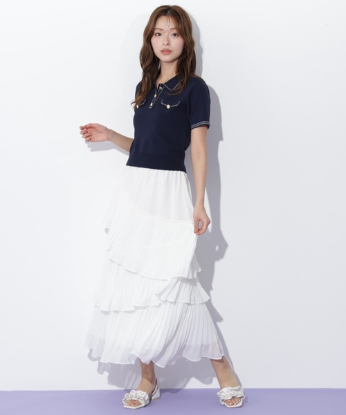 JILL by JILL STUART(ジルバイジルスチュアート)の「◇ステッチポロニット(ニット/セーター・レディース・ホワイト/ミント/ネイビー・FREE)」の11枚目の写真
