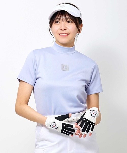 J.LINDEBERG 半袖　ニット　モックネック　レディース　ゴルフ J.LINDEBERG 半袖 ニット モックネック レディース ゴルフ J