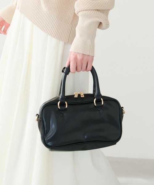 Elura（エルーラ）の「ソフトレザーミニボストン/327314（ハンドバッグ・レディース・ブラウン系その他2/ブラック・ONE SIZE）」の5枚目の写真