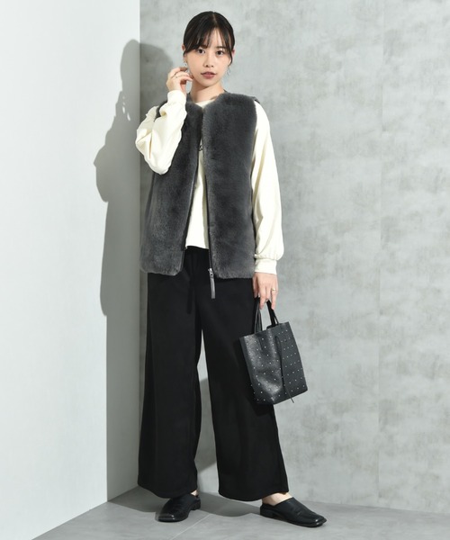 セール】エコファー＊ムートンチュニックベスト（ベスト