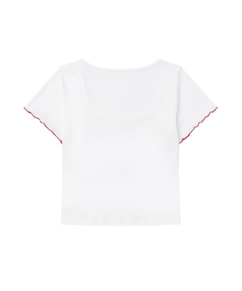 HOOK(フック)の「【HOOK】for girls チェリーボウトップス (SS)(Tシャツ/カットソー・レディース・ブラック/ホワイト・SMALL/MEDIUM)」の6枚目の写真