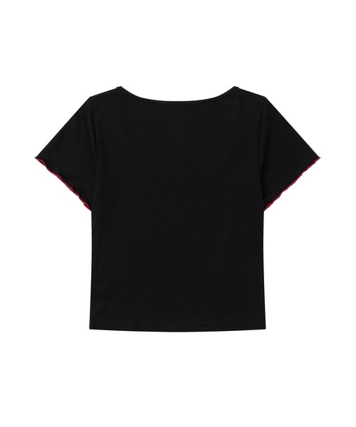 HOOK(フック)の「【HOOK】for girls チェリーボウトップス (SS)(Tシャツ/カットソー・レディース・ブラック/ホワイト・SMALL/MEDIUM)」の4枚目の写真
