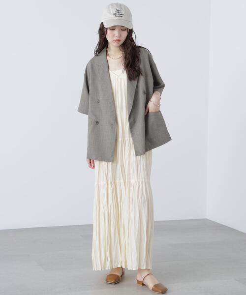 FREE'S MART（フリーズマート）の「◆半袖オーバーサイズジャケット（テーラードジャケット・レディース・ブラウン/グレー・SMALL/MEDIUM）」の21枚目の写真