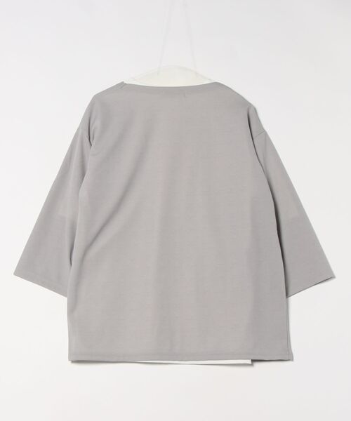 m.f.editorial(エムエフエディトリアル)の「アンサンブル 2枚 セット メンズ 7分袖 カーディガン & 半袖 Tシャツ カウラ/Kaule(アンサンブル・メンズ・グレー系その他2/ブルー/ライトグレー・LARGE/X-LARGE/MEDIUM)」の4枚目の写真