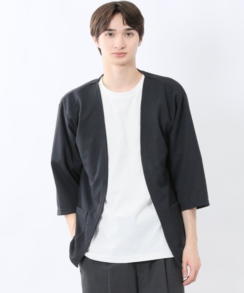 m.f.editorial(エムエフエディトリアル)の「アンサンブル 2枚 セット メンズ 7分袖 カーディガン & 半袖 Tシャツ カウラ/Kaule(アンサンブル・メンズ・グレー系その他2/ブルー/ライトグレー・LARGE/X-LARGE/MEDIUM)」の3枚目の写真