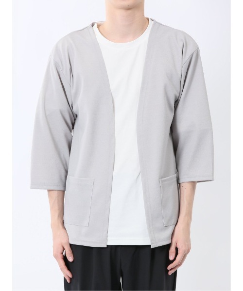 m.f.editorial(エムエフエディトリアル)の「アンサンブル 2枚 セット メンズ 7分袖 カーディガン & 半袖 Tシャツ カウラ/Kaule(アンサンブル・メンズ・グレー系その他2/ブルー/ライトグレー・LARGE/X-LARGE/MEDIUM)」の7枚目の写真