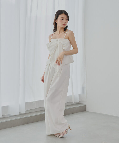 RIKOconte オープンカラー オールインワン ネイビー niko and（ニコアンド）の「【NKJ 2025SS】WORK JUMPSUITS