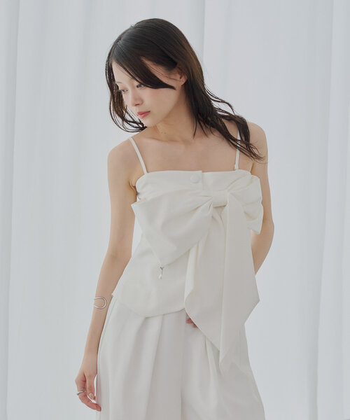 Chico（チコ）の「【SALON by Chico】2wayリボンデザインベアコンビネゾン（つなぎ/オールインワン・レディース・ホワイト/グレー/ブラック系その他2/ベージュ・FREE）」の16枚目の写真