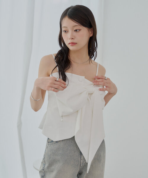 Chico（チコ）の「【SALON by Chico】2wayリボンデザインベアコンビネゾン（つなぎ/オールインワン・レディース・ホワイト/グレー/ブラック系その他2/ベージュ・FREE）」の19枚目の写真