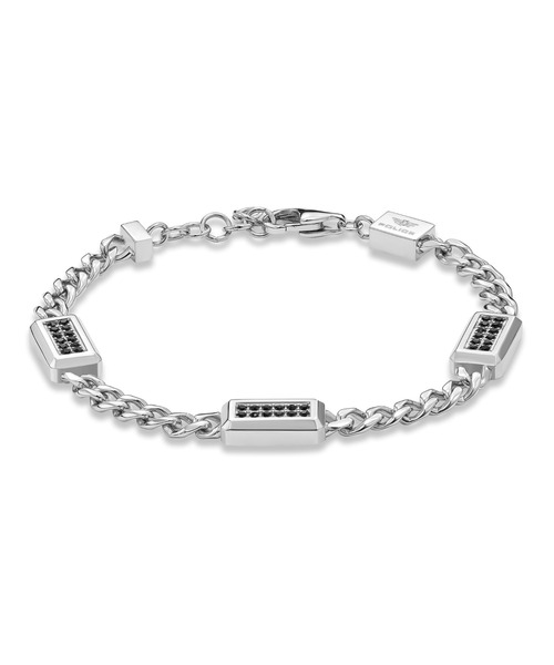 POLICE（ポリス）の「【POLICE】 ポリス JETメンズ ブレスレット（ブレスレット・メンズ・ブラック/シルバー・FREE）」の2枚目の写真