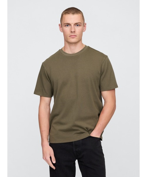 GAP(ギャップ)の「ヘビーウェイト オリジナルTシャツ(ユニセックス)(Tシャツ/カットソー・メンズ・ブラック/オフホワイト/ブルー系その他/ホワイト×ネイビー/ネイビー/ピンク系その他/ダークグリーン/カーキ/パープル/ブラウン・S/M/L/XL/XS)」の1枚目の写真