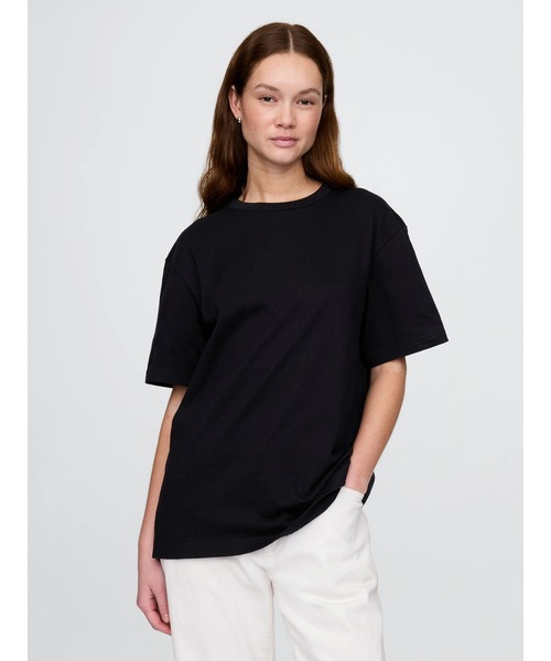 GAP(ギャップ)の「ヘビーウェイト オリジナルTシャツ(ユニセックス)(Tシャツ/カットソー・メンズ・ブラック/オフホワイト/ブルー系その他/ホワイト×ネイビー/ネイビー/ピンク系その他/ダークグリーン/カーキ/パープル/ブラウン・S/M/L/XL/XS)」の4枚目の写真