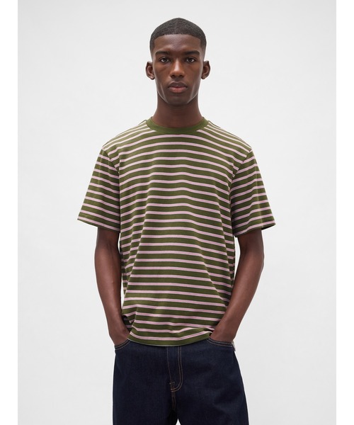 GAP(ギャップ)の「ヘビーウェイト オリジナルTシャツ(ユニセックス)(Tシャツ/カットソー・メンズ・ブラック/オフホワイト/ブルー系その他/ホワイト×ネイビー/ネイビー/ピンク系その他/ダークグリーン/カーキ/パープル/ブラウン・S/M/L/XL/XS)」の6枚目の写真