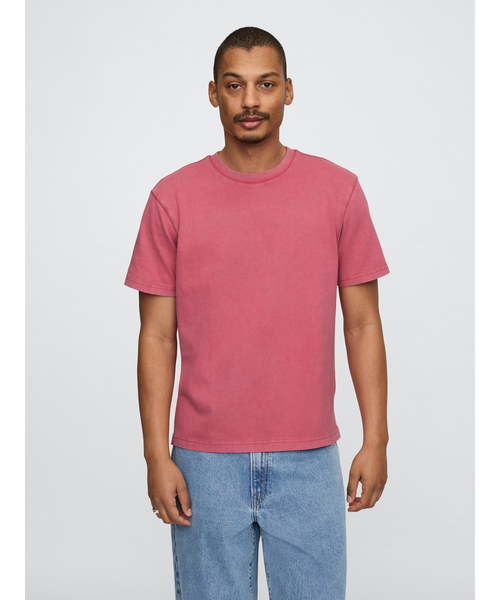 GAP(ギャップ)の「ヘビーウェイト オリジナルTシャツ(ユニセックス)(Tシャツ/カットソー・メンズ・ブラック/オフホワイト/ブルー系その他/ホワイト×ネイビー/ネイビー/ピンク系その他/ダークグリーン/カーキ/パープル/ブラウン・S/M/L/XL/XS)」の15枚目の写真