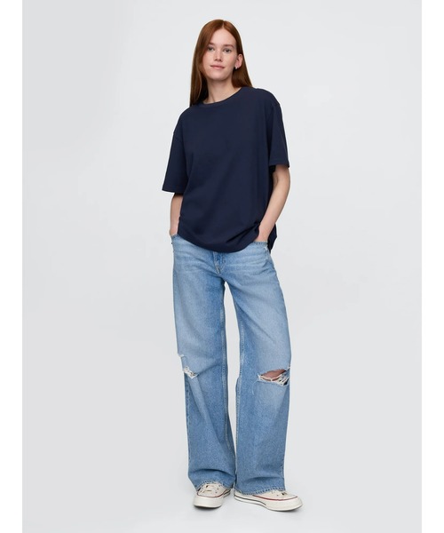 GAP(ギャップ)の「ヘビーウェイト オリジナルTシャツ(ユニセックス)(Tシャツ/カットソー・メンズ・ブラック/オフホワイト/ブルー系その他/ホワイト×ネイビー/ネイビー/ピンク系その他/ダークグリーン/カーキ/パープル/ブラウン・S/M/L/XL/XS)」の14枚目の写真