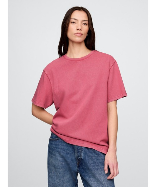 GAP(ギャップ)の「ヘビーウェイト オリジナルTシャツ(ユニセックス)(Tシャツ/カットソー・メンズ・ブラック/オフホワイト/ブルー系その他/ホワイト×ネイビー/ネイビー/ピンク系その他/ダークグリーン/カーキ/パープル/ブラウン・S/M/L/XL/XS)」の21枚目の写真