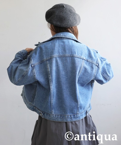 antiqua(アンティカ)の「2WAYフード付きデニムジャケット(デニムジャケット・キッズ・ブルー・ONESIZE)」の7枚目の写真