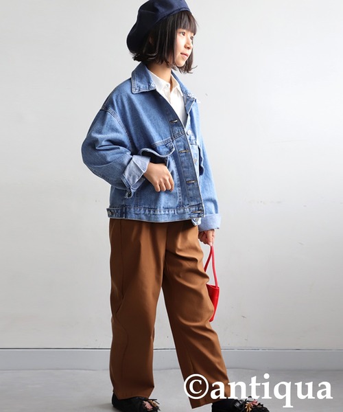antiqua(アンティカ)の「2WAYフード付きデニムジャケット(デニムジャケット・キッズ・ブルー・ONESIZE)」の12枚目の写真