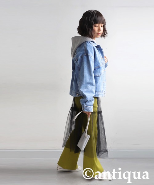 antiqua(アンティカ)の「2WAYフード付きデニムジャケット(デニムジャケット・キッズ・ブルー・ONESIZE)」の14枚目の写真