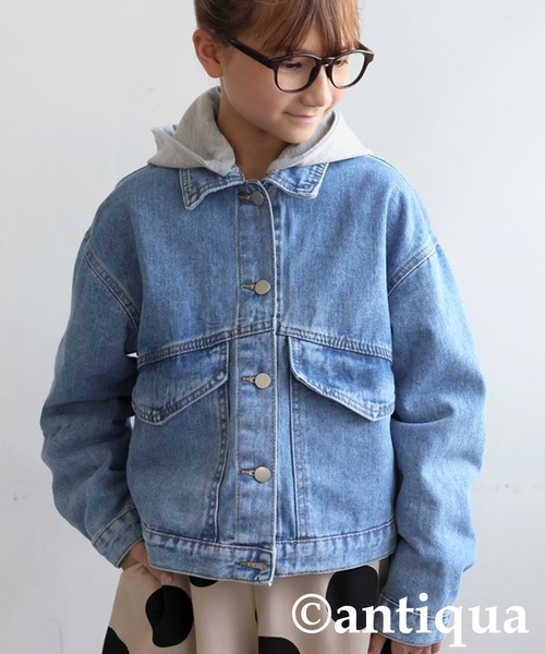antiqua(アンティカ)の「2WAYフード付きデニムジャケット(デニムジャケット・キッズ・ブルー・ONESIZE)」の15枚目の写真