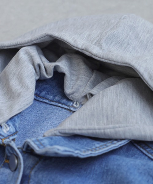 antiqua(アンティカ)の「2WAYフード付きデニムジャケット(デニムジャケット・キッズ・ブルー・ONESIZE)」の21枚目の写真