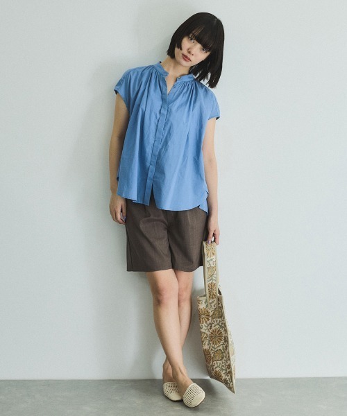 VICKY（ビッキー）の「ローンギャザータックブラウス≪洗濯機で洗える≫（シャツ/ブラウス・レディース・ブルー/ホワイト/レッド・M）」の17枚目の写真