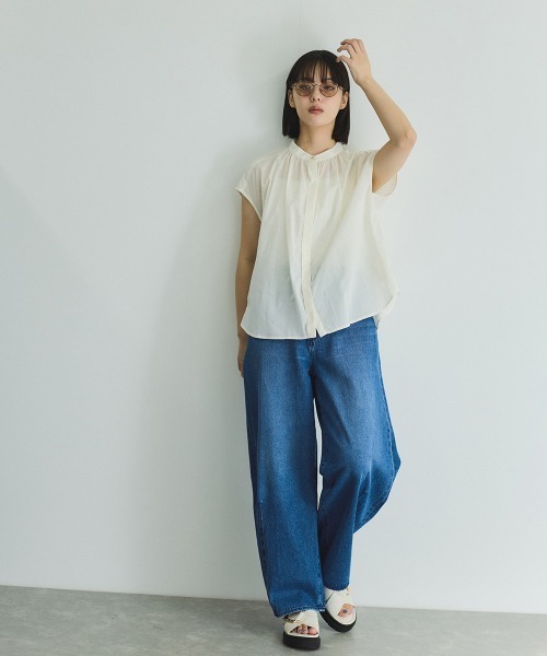 VICKY（ビッキー）の「ローンギャザータックブラウス≪洗濯機で洗える≫（シャツ/ブラウス・レディース・ブルー/ホワイト/レッド・M）」の21枚目の写真