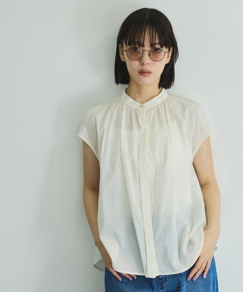 VICKY（ビッキー）の「ローンギャザータックブラウス≪洗濯機で洗える≫（シャツ/ブラウス・レディース・ブルー/ホワイト/レッド・M）」の18枚目の写真