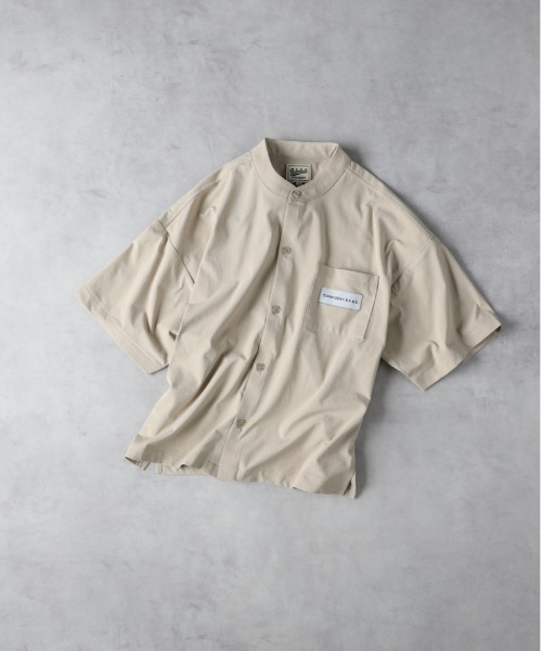 Right-on（ライトオン）の「【Refurbish】バンドカラー半袖シャツ（シャツ/ブラウス・キッズ・ブラック/ベージュ・130/140/150/160）」の2枚目の写真